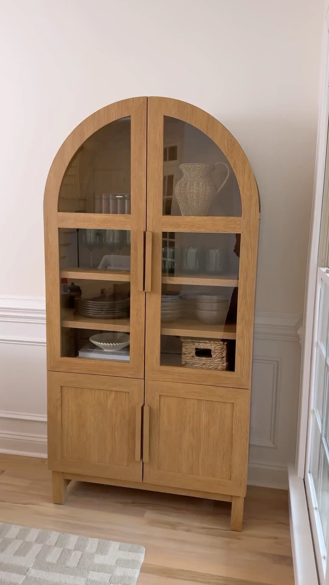 Found the best deal ever on this arched cabinet, and it totally transformed this space. You can shop the cabinet and all the affordable dinnerware I styled it with through the links.

neutral aesthetic, home furniture, affordable finds, interior design, decor inspo, display cabinet, organization tips, storage hacks

#LTKSeasonal #LTKU #LTKHome