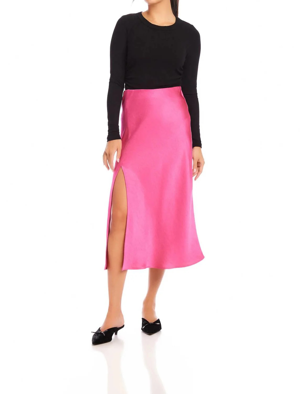 Brielle Midi Skirt In Hot Pink | Shop Simon