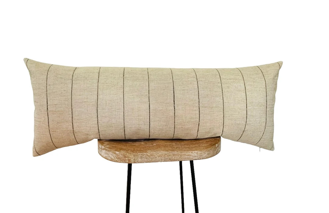 Long Lumbar Pillow Covers, 14x24, 14x36 Sand Stripe Pillows, Large Queen/King Lumbar for Bed, Ove... | Etsy (US)