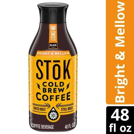 SToK Bright & Mellow Medium Roast Black Unsweetened Ready to Drink Cold Brew Coffee Bottle, 48 fl oz | Walmart (US)
