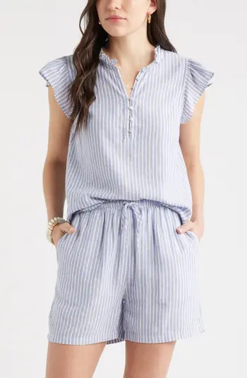 Caslon\u00ae Flutter Sleeve Popover Top | Nordstrom | Nordstrom