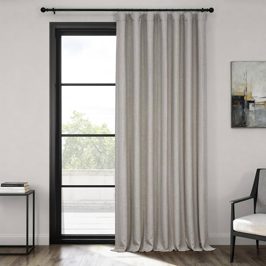 HPD Half Price Drapes - Faux Linen Curtains for Living Room (1 Panel) - 100W X 108L - Extra Wide ... | Amazon (US)