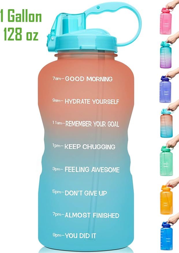 Venture Pal Large 1 Gallon/128 OZ (When Full) Motivational BPA Free Leakproof Water Bottle with S... | Amazon (US)