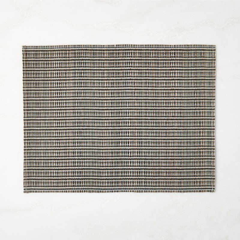 Java Modern Woven Black and White Placemat + Reviews | CB2 | CB2