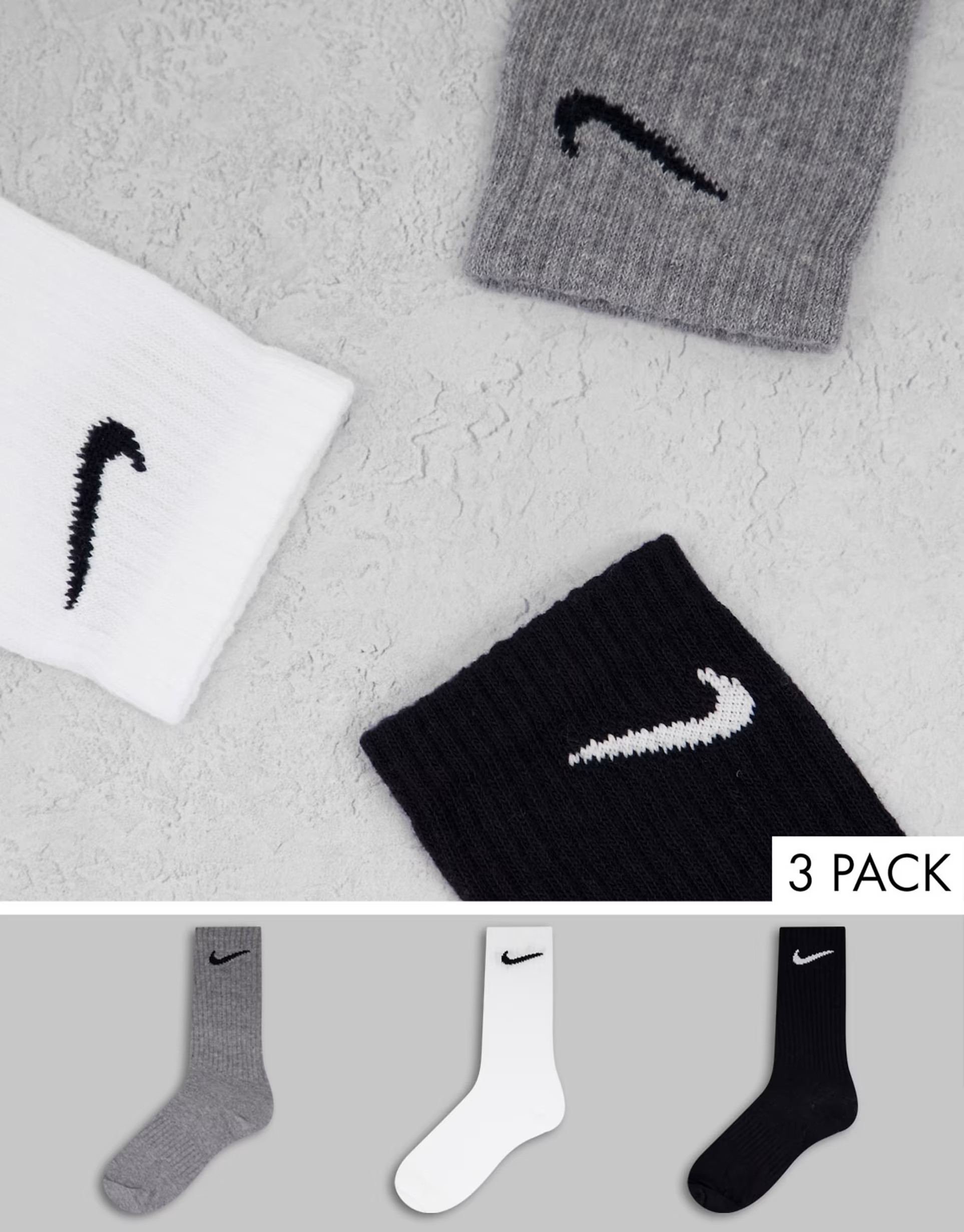 Nike Training unisex 3 pack crew socks in multi | ASOS (Global)