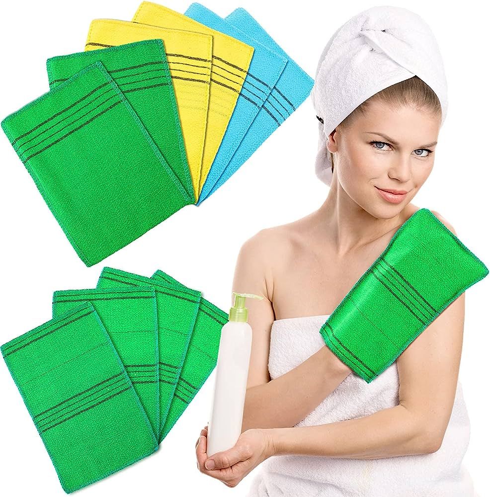 10 Pieces Korean Exfoliating Washcloth Mitt Asian Exfoliating Bath Body Scrub Mitt Italy Towel Do... | Amazon (US)