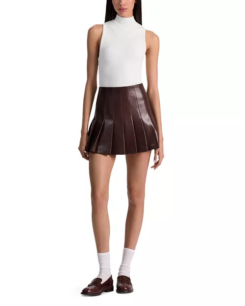 Carter Faux Leather Pleated Mini Skirt | Bloomingdale's (US)