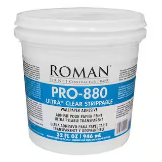Roman PRO-880 1 qt. Ultra Clear Strippable Wallcovering Adhesive 012414 - The Home Depot | The Home Depot