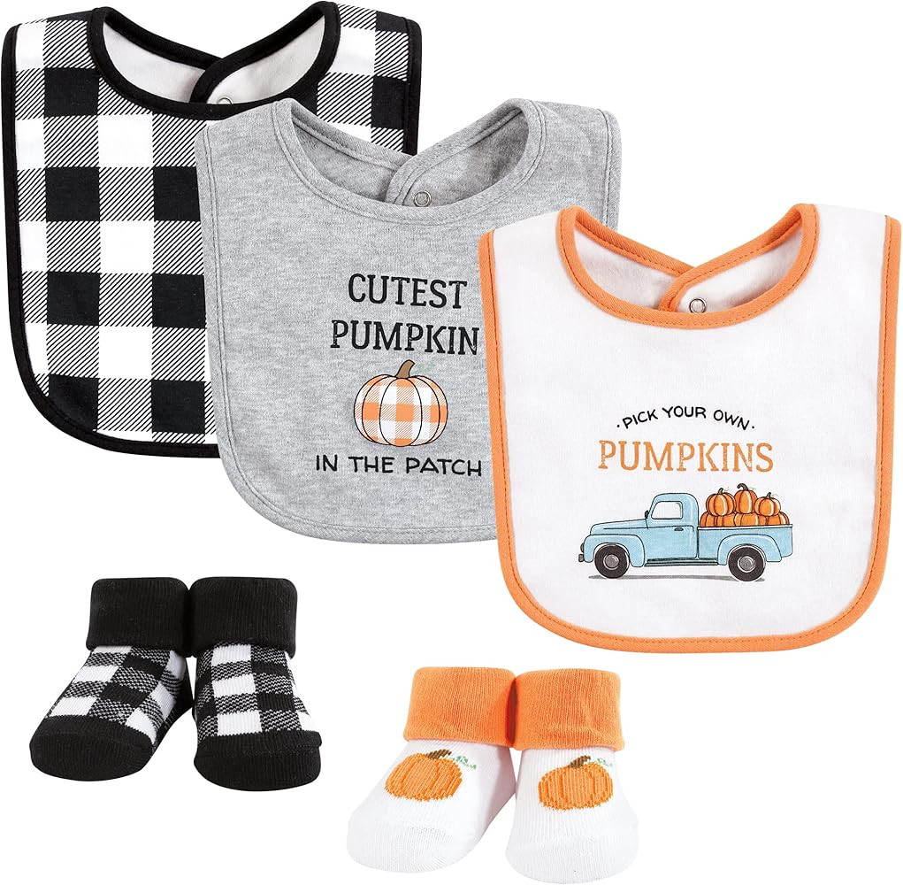 Hudson Baby Unisex BabyCotton Bib and Sock Set | Amazon (US)