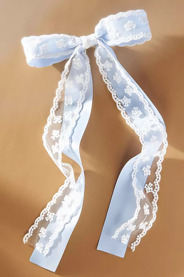 Satin Lace Bow Barrette | Anthropologie (US)
