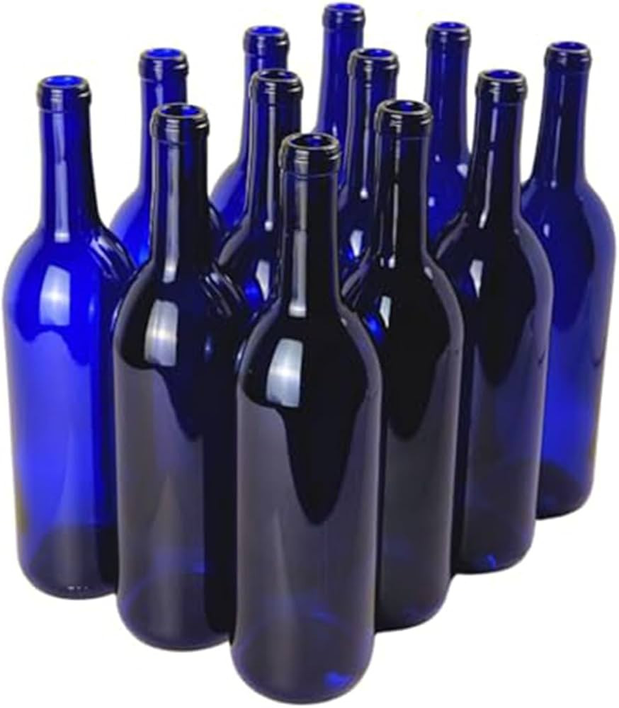 FastRack - (Pack of 12) 750ml Blue Bordeaux Liquor Wine Bottles | NO CORKS INCLUDED | W5 750 ml E... | Amazon (US)