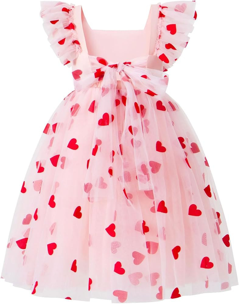 Tutu.kk Toddler Girls Vintage Party Dress Ruffled Sleeve A-Line Tulle Flower Girl Dresses for Wed... | Amazon (US)