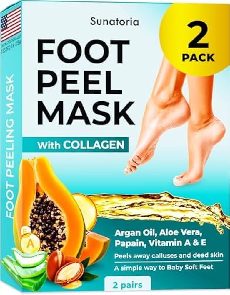Foot Peeling Mask for Dead Skin Remover & Deep Moisturize | 2 Pairs | Dermatologically Tested - F... | Amazon (US)