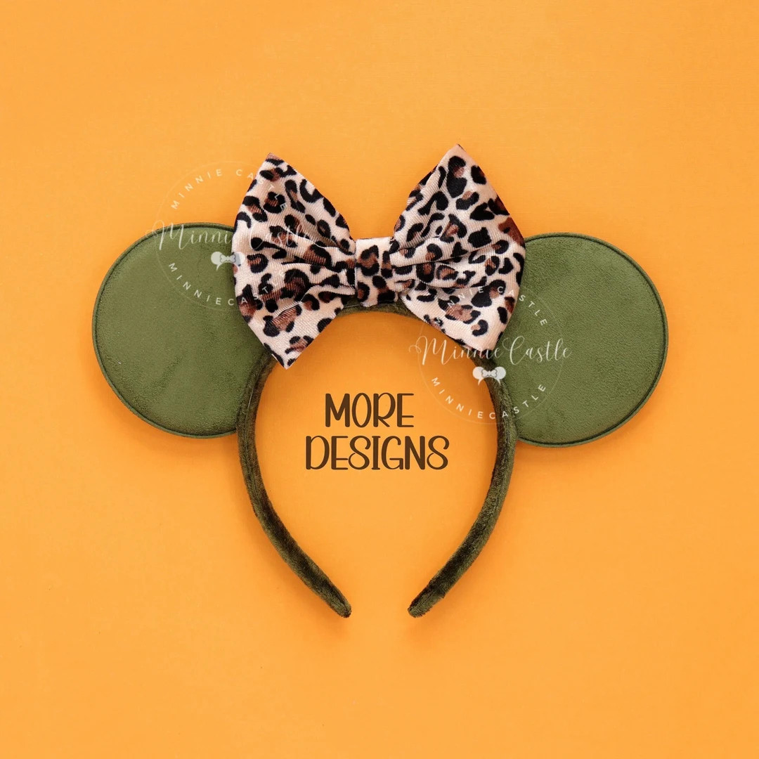 Mickey Cheetah Ears, Safari Tour Mouse Ears, Minnie Ears, Animal Kingdom Mouse Ears, Animal Print... | Etsy (US)