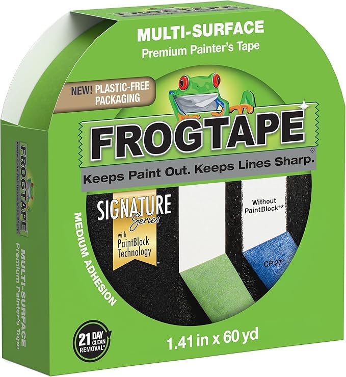 FrogTape Multi-Surface Painters Tape with PAINTBLOCK, 1.5 Inch Wide (1.41 In. x 60 Yds), Medium A... | Amazon (US)