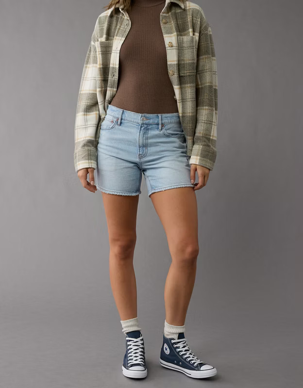 AE Strigid Super High-Waisted 6" Relaxed Denim Short | American Eagle Outfitters (US & CA)