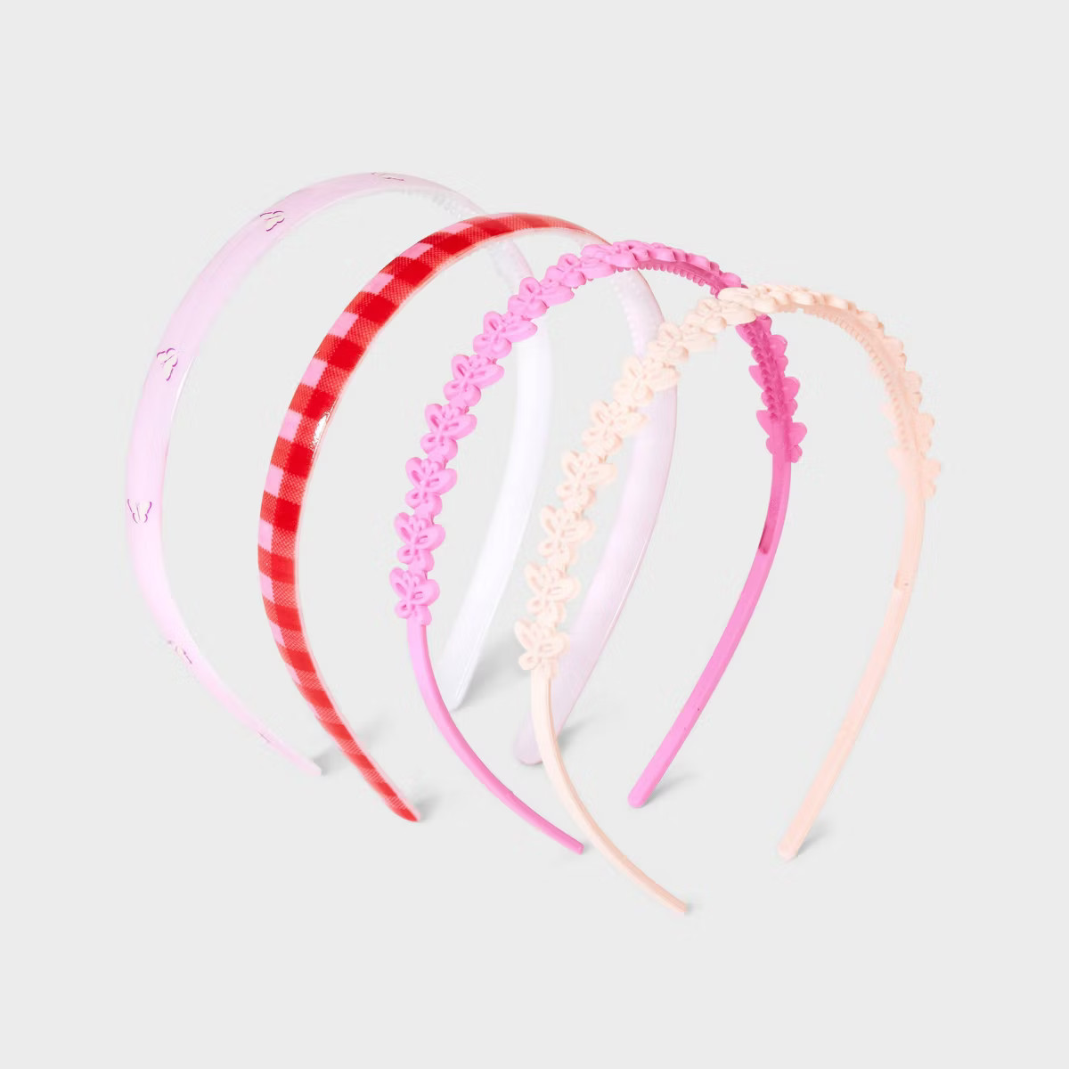 Girls' 4pk Headband Set Pink Butterflies Gingham - art class™ | Target