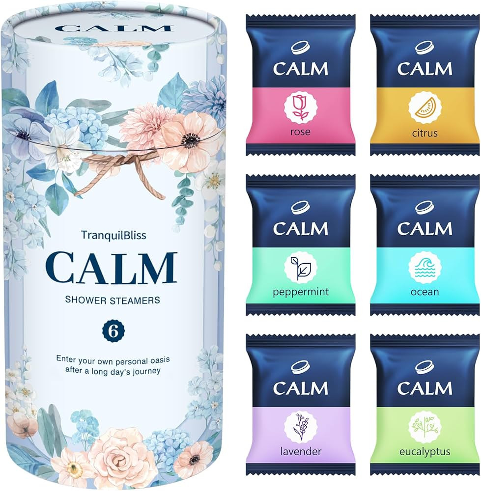TranquilBliss Shower Steamers 6 Count, Scented Shower Bombs with Organic & Natural Fragrance, Sel... | Amazon (US)