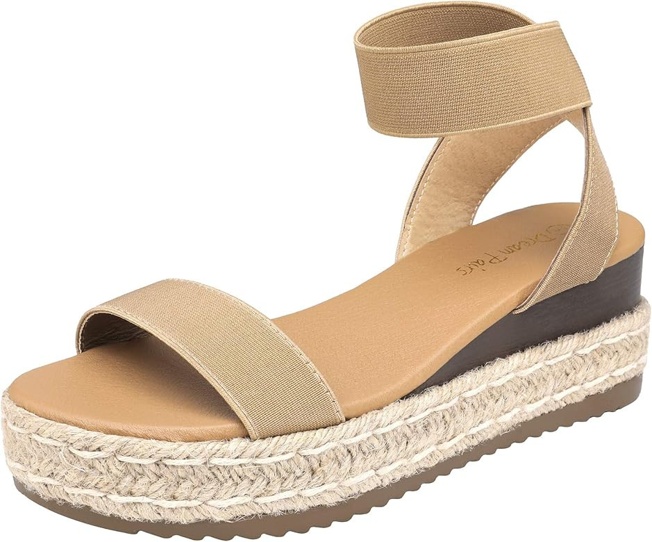 DREAM PAIRS Women's Ankle Strap Espadrilles Platform Wedges Sandal | Amazon (US)
