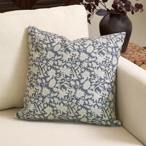 Amor Virisso Floral Throw Pillow Covers 24x24 Couch Pillows for Living Room Bed Block Print Decor... | Amazon (CA)