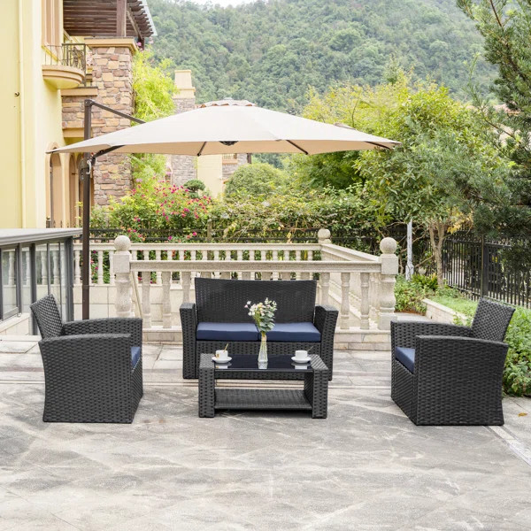 Alfonso 4 - Person Seating Group with Cushions | Wayfair North America