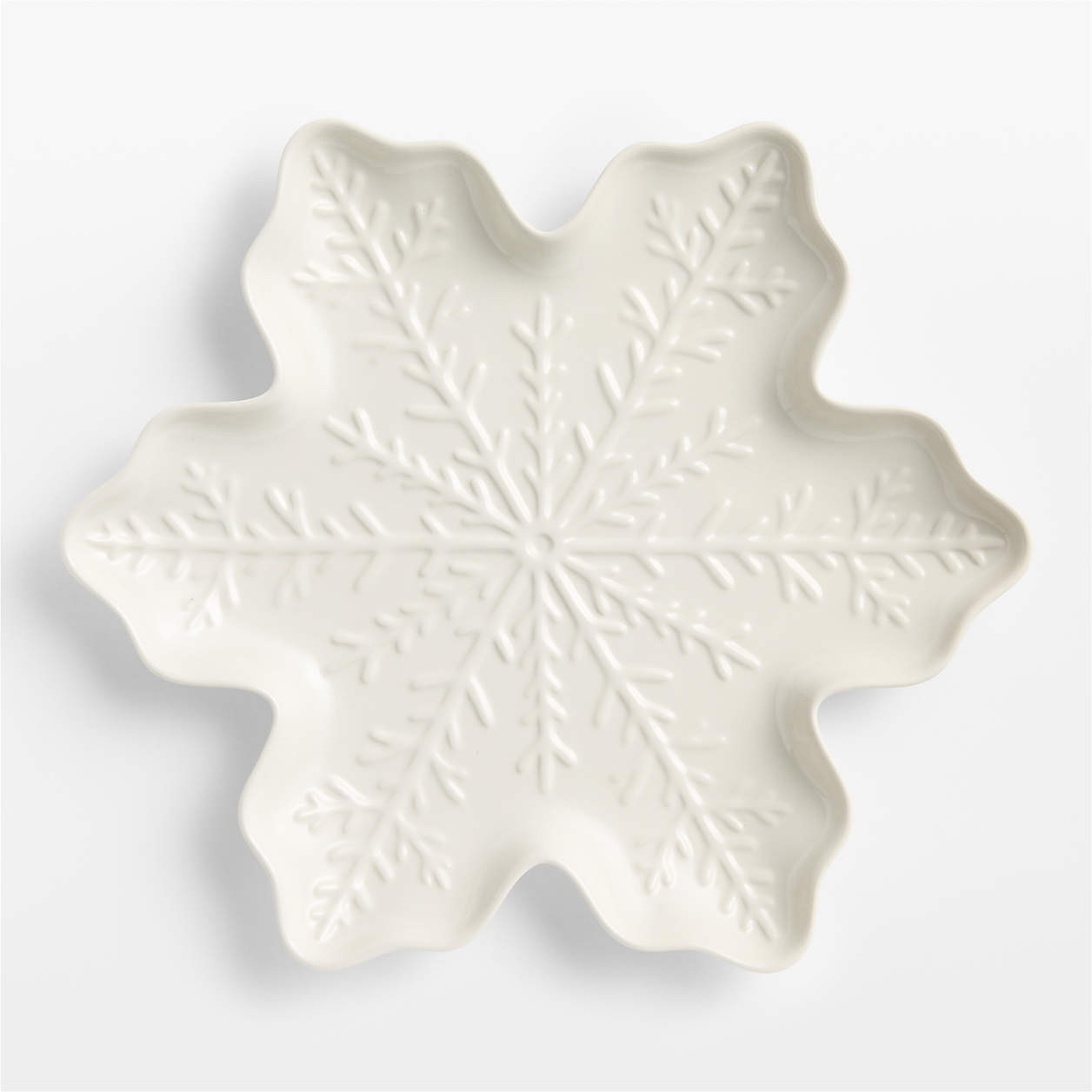 Winter Snowflake Stoneware Platter | Crate & Barrel | Crate & Barrel