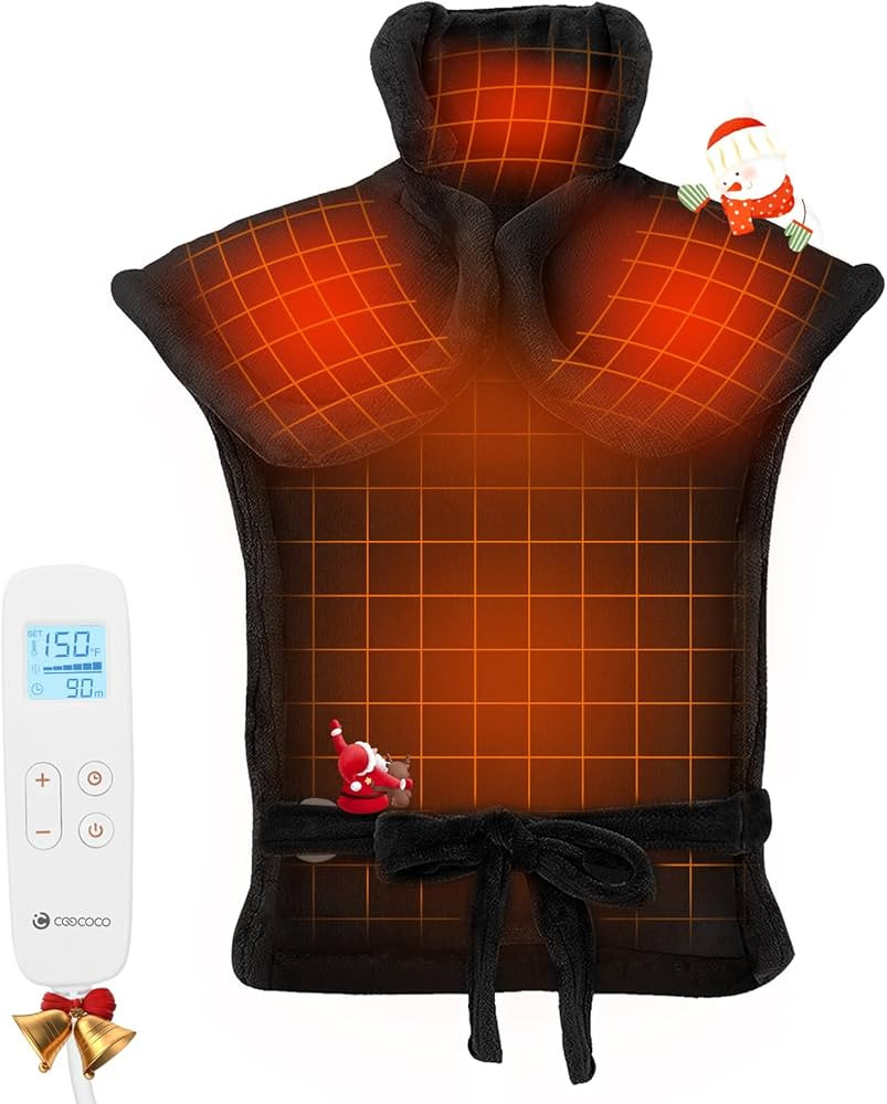 Heating Pad for Neck and Shoulders and Back, CooCoCo Electric Heat Pad for Pain Relief, FSA HSA E... | Amazon (US)