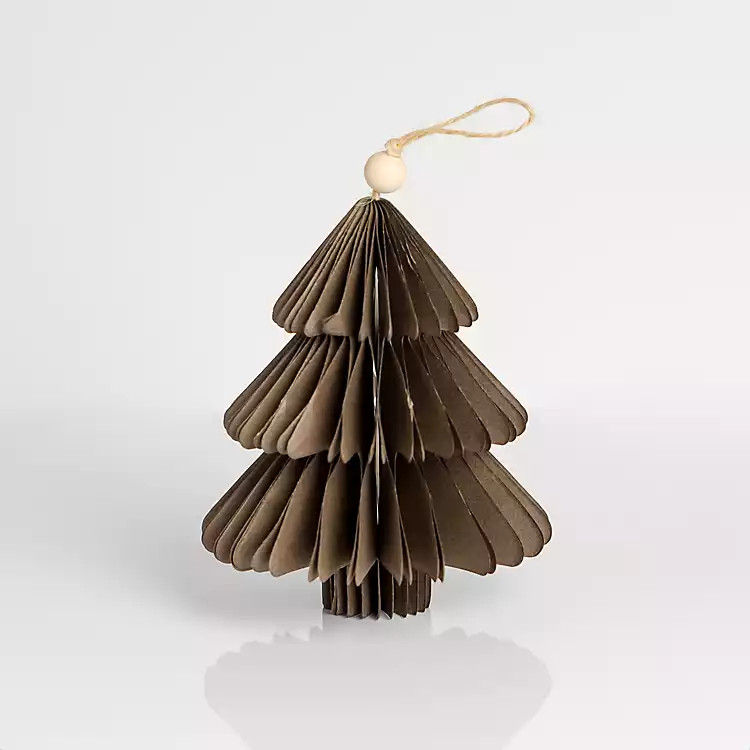 New! Mocha Paper Christmas Tree Ornament | Kirkland's Home