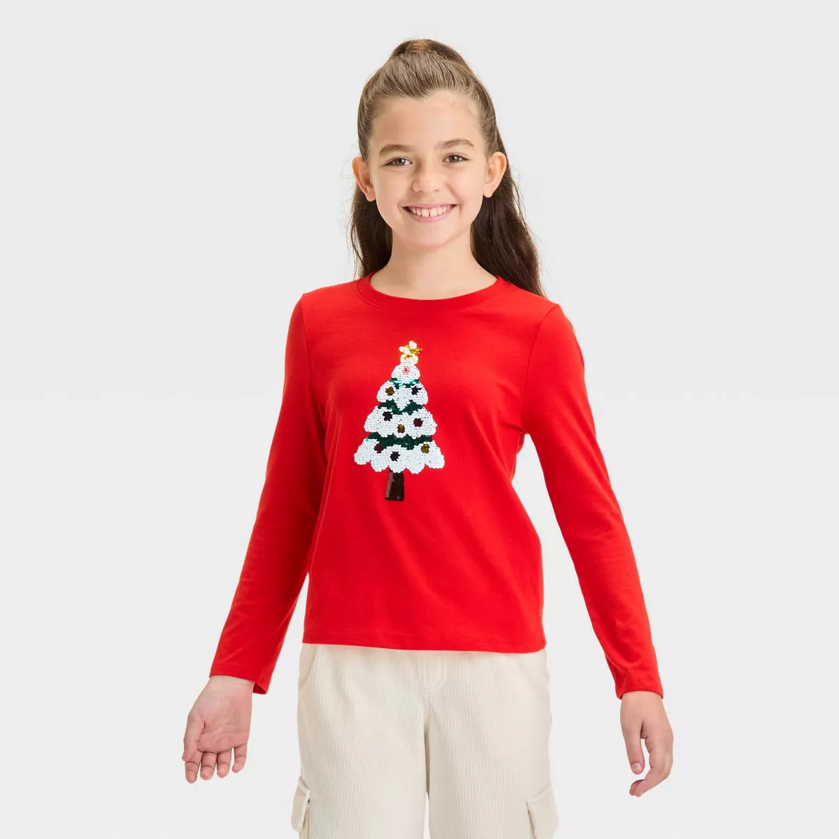Girls' Long Sleeve Flip Sequin T-Shirt - Cat & Jack™ | Target