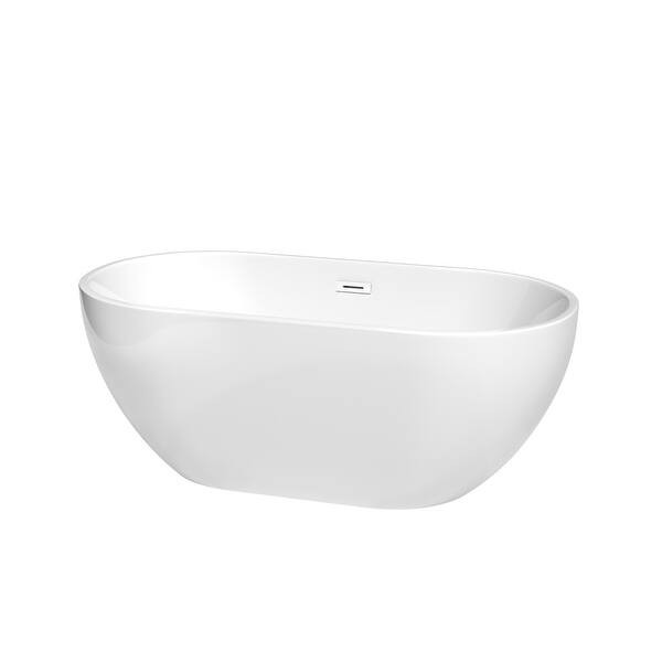 Wyndham Collection Brooklyn 60-inch White Freestanding Soaking Bathtub - Overstock - 31864285 | Bed Bath & Beyond