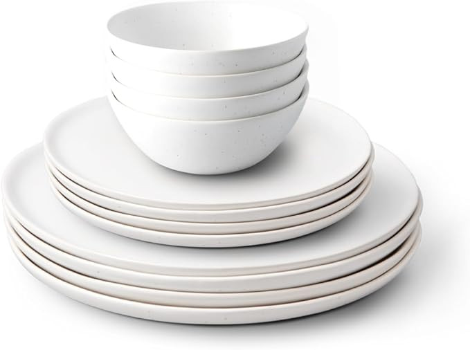 Fable Dinnerware Set - Includes 4 Each of The Dinner + Salad Plates, and The Breakfast Bowls - Di... | Amazon (US)