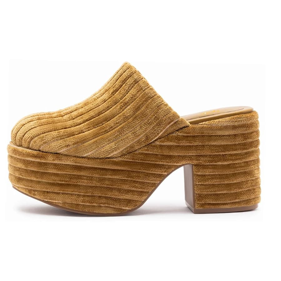 Pazzion Womens Comfy Thick Platform Closed Rounded Toe Mules Clogs Slip On Chunky High Heel Slipp... | Amazon (US)