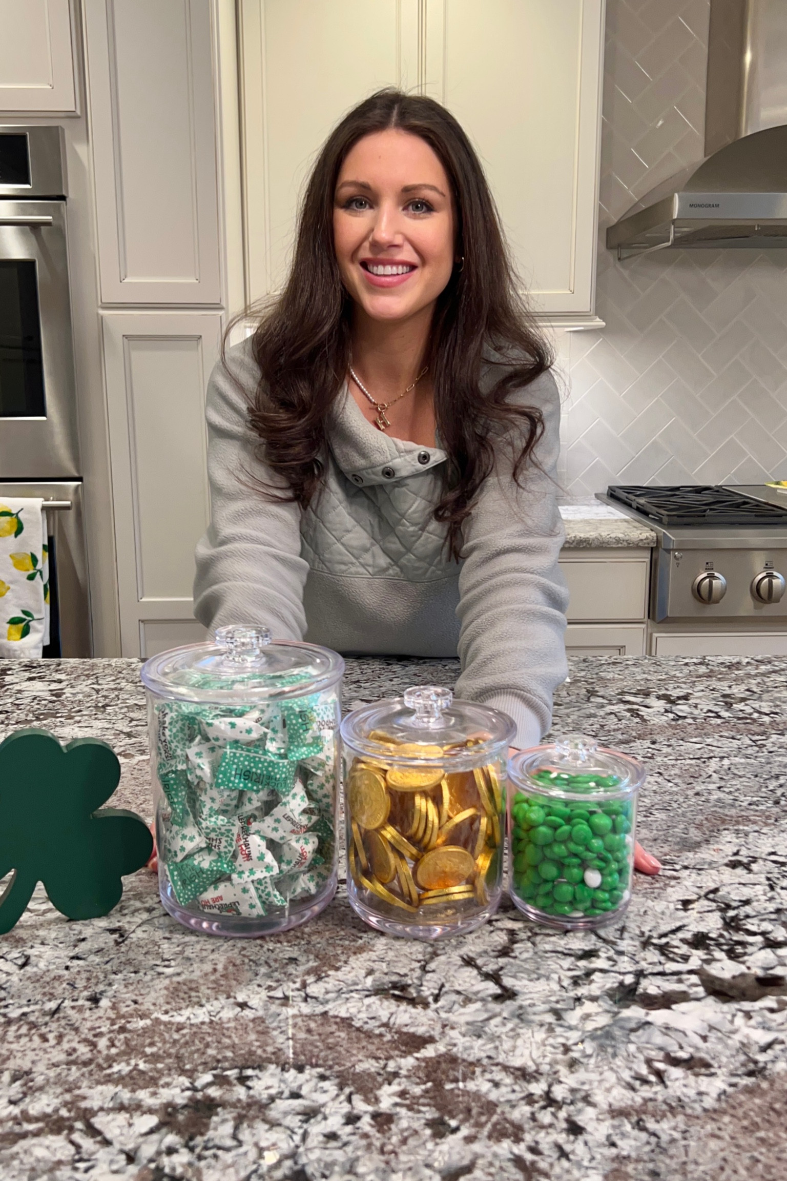 St Patrick’s day candy jars, kitchen decor, seasonal kitchen decor, kitchen candy jars, clear storage containers, clear kitchen jars, aesthetic home decor, seasonal decorating, Saint Patrick’s day decorations 

#LTKFind #LTKhome #LTKSeasonal