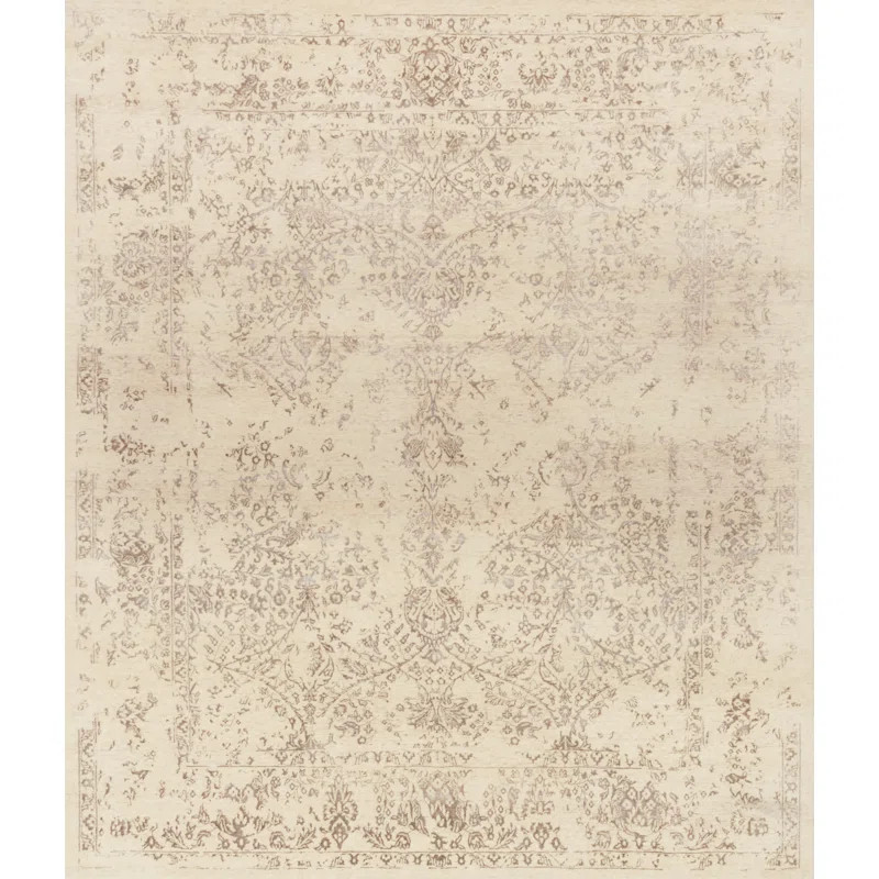 Oriental Hand-Knotted Area Rug in Stone | Wayfair North America