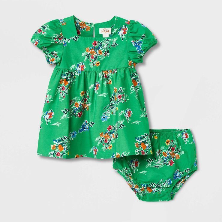 Baby Girls' Floral Short Sleeve Dress - Cat & Jack™ Green | Target