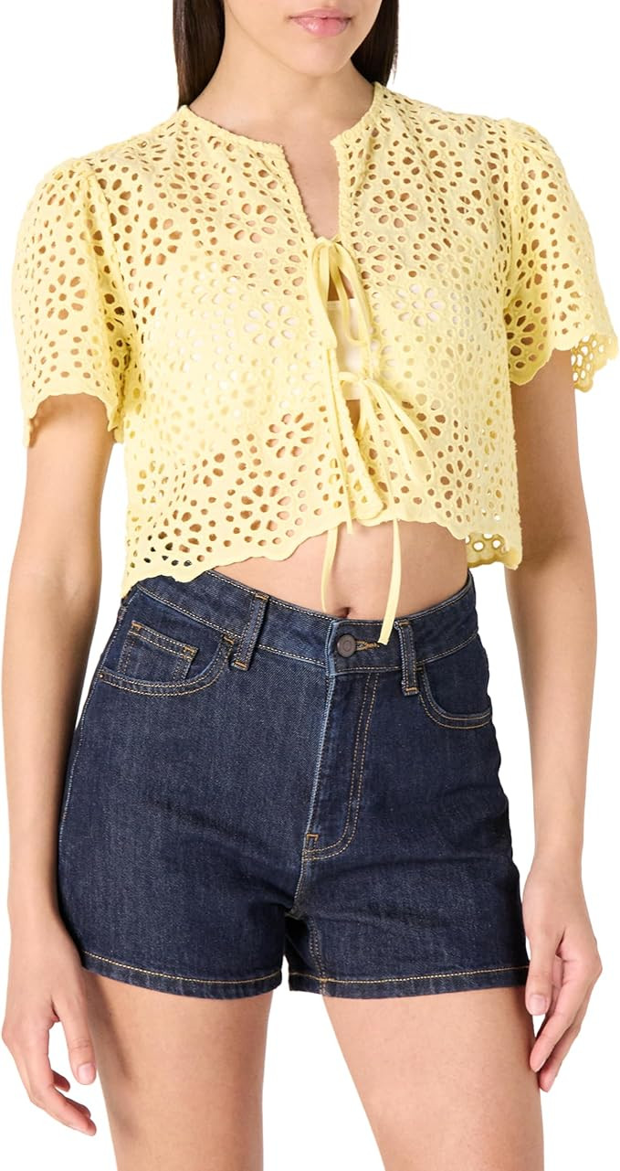 The Drop Women's Doca Lace Tie Front Top with Scallop Detail | Amazon (US)