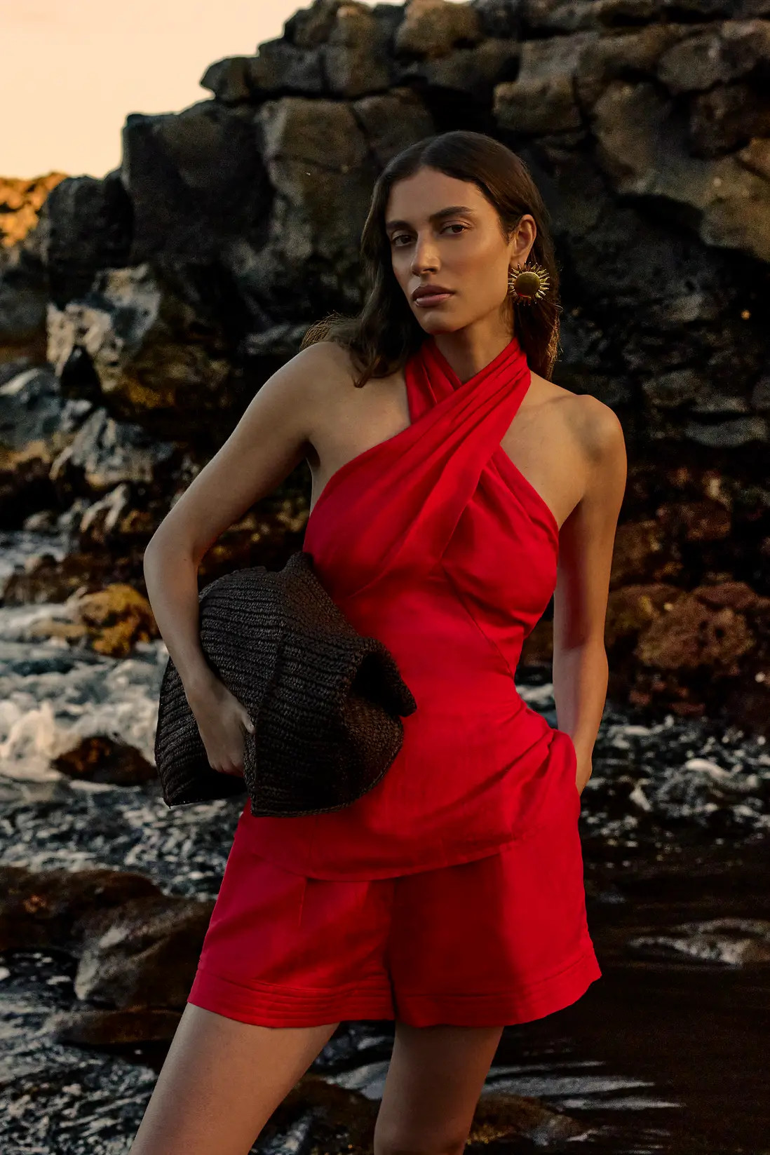 Viscose Linen Woven Short | Karen Millen