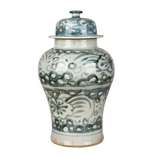 Blue And White Sea Flower Temple Jar Small - Bed Bath & Beyond - 31522585 | Bed Bath & Beyond
