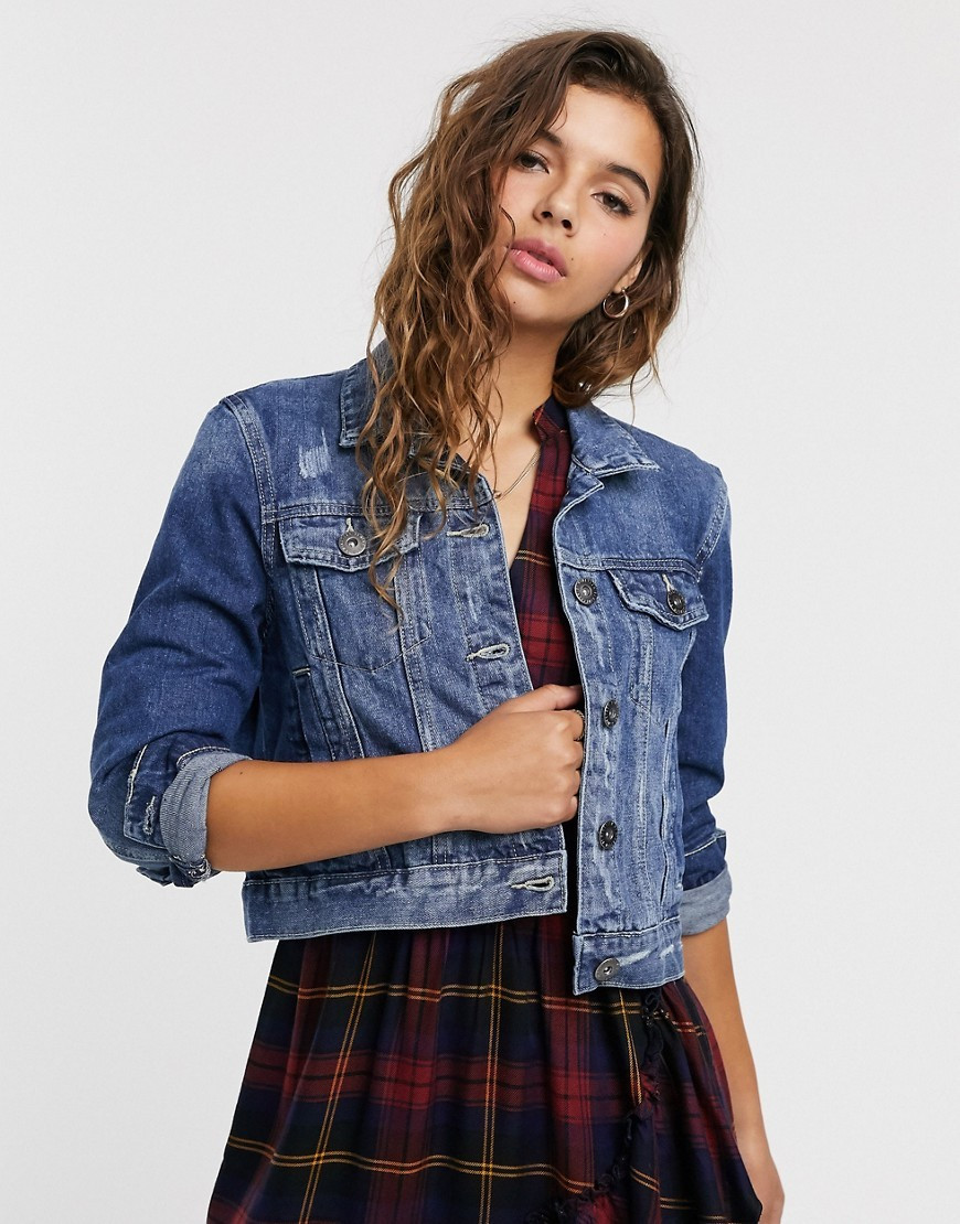 Cotton:On Girlfriend denim jacket in bright vintage-Blue | ASOS (Global)