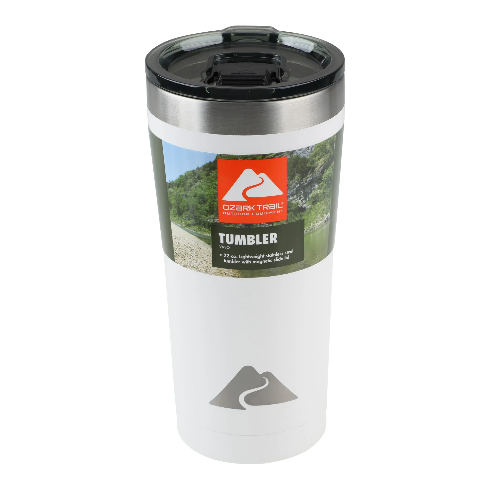 Ozark Trail 22 oz Vacuum Insulated Stainless Steel Tumbler-White | Walmart (US)
