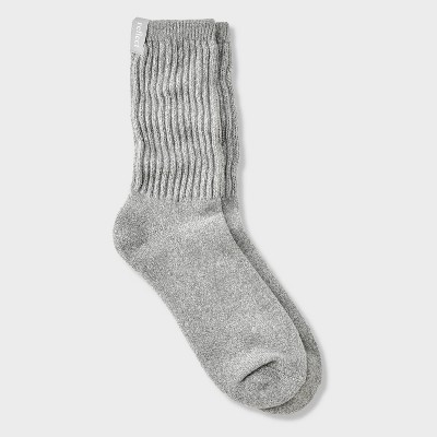 Women's Ultra Soft Ribbed Cushioned Slouch Crew Socks with Woven label - Auden™ 4-10 | Target