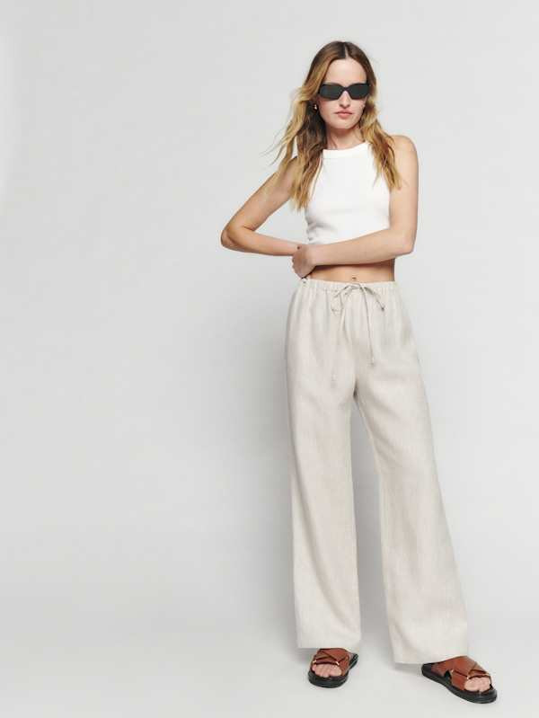 Petites Fernando Linen Wide Leg Pant | Reformation (Global)