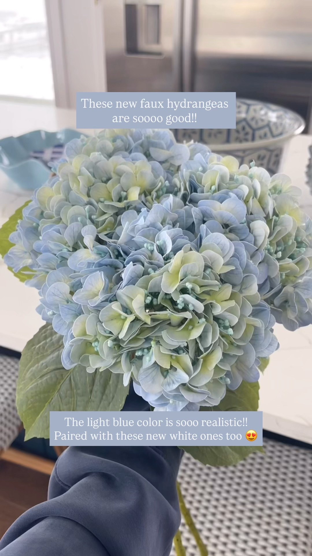 No one will believe these hydrangeas are FAUX!! I’ve been looking so long for light blue hydrangeas that look as real as these!! Paired them with the white stems in this pretty vase from The Spotted Whale! 🐋 

#LTKSaleAlert #LTKHome