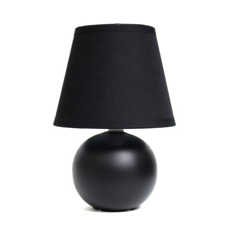 Simple Designs Mini Ceramic Globe Table Lamp, Black ( Light Bulb not included) | Walmart (US)