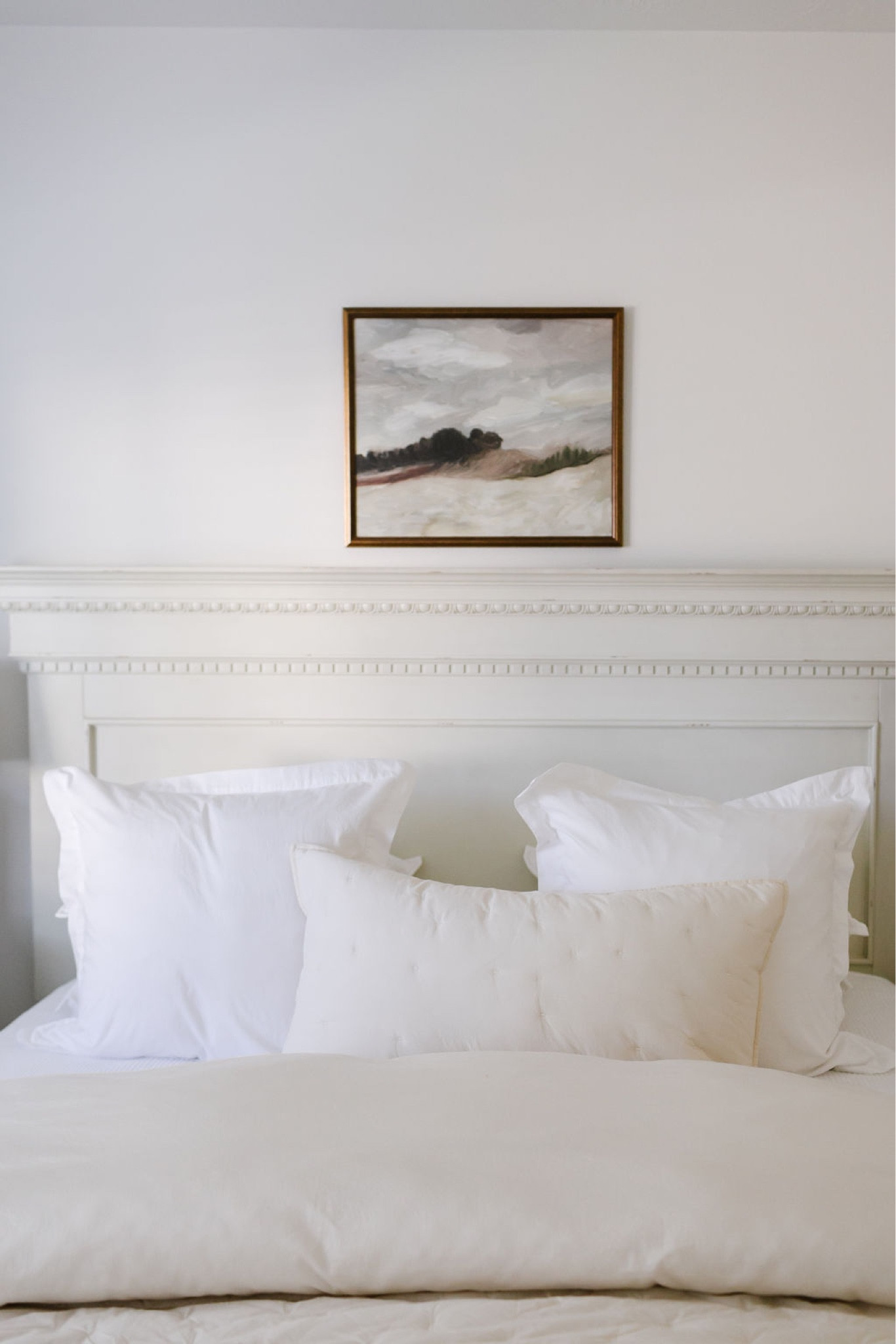 A simple way to style pillows on a king bed. Sleeping pillows stacked behind (2) Euro pillows, and (1) King pillow styled in front. 
Boll and Branch  

#LTKhome #LTKstyletip #LTKFind