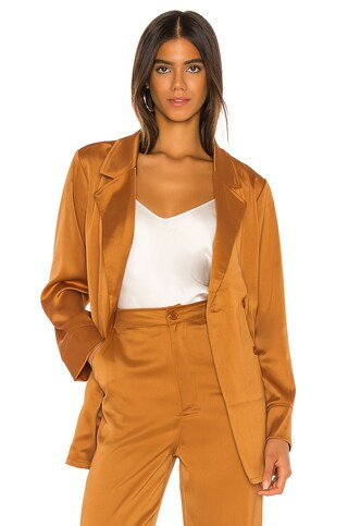 KENDALL + KYLIE Charlie Satin Blazer in Butterscotch from Revolve.com | Revolve Clothing (Global)