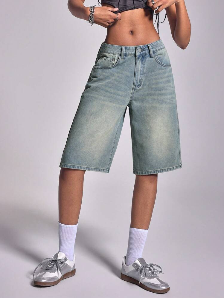 SHEIN ICON Women's Stylish Casual Baggy Jorts Denim Shorts | SHEIN