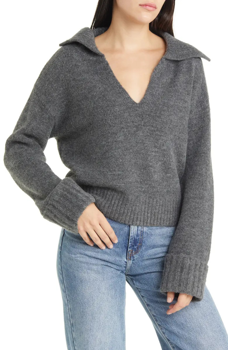 Oversize Johnny Collar Sweater | Nordstrom
