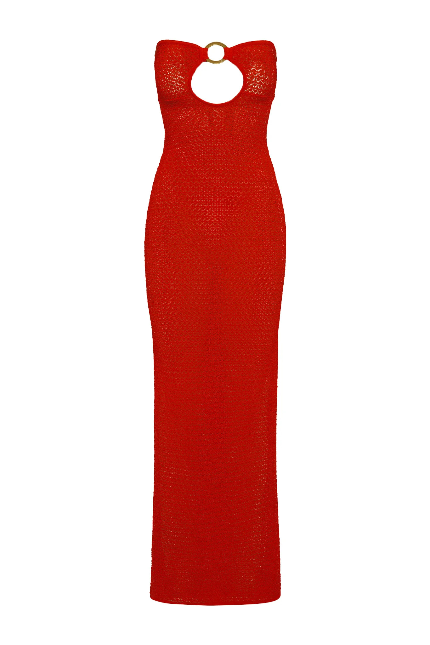 Montego Bandeau Dress - Chili Pepper Lace Crochet | Monday Swimwear