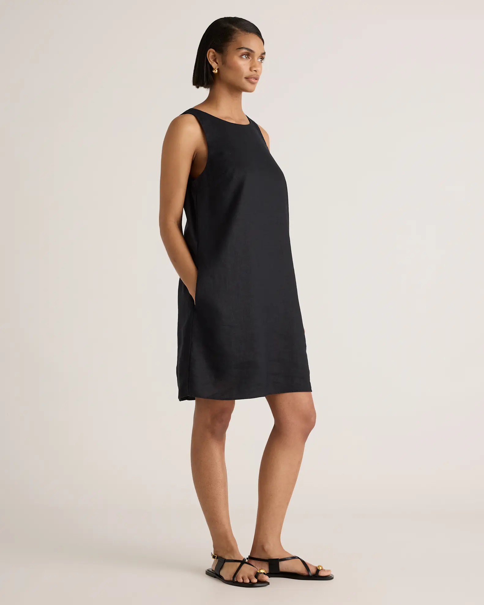 100% European Linen Tank Mini Dress | Quince